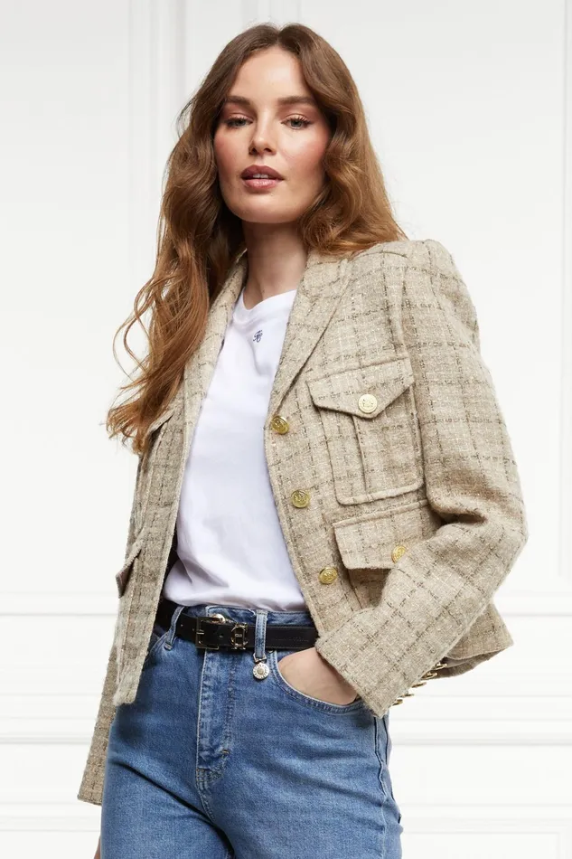 Holland Cooper Tailoring Richmond Jacket Camel Sparkle Tweed 8211 Women