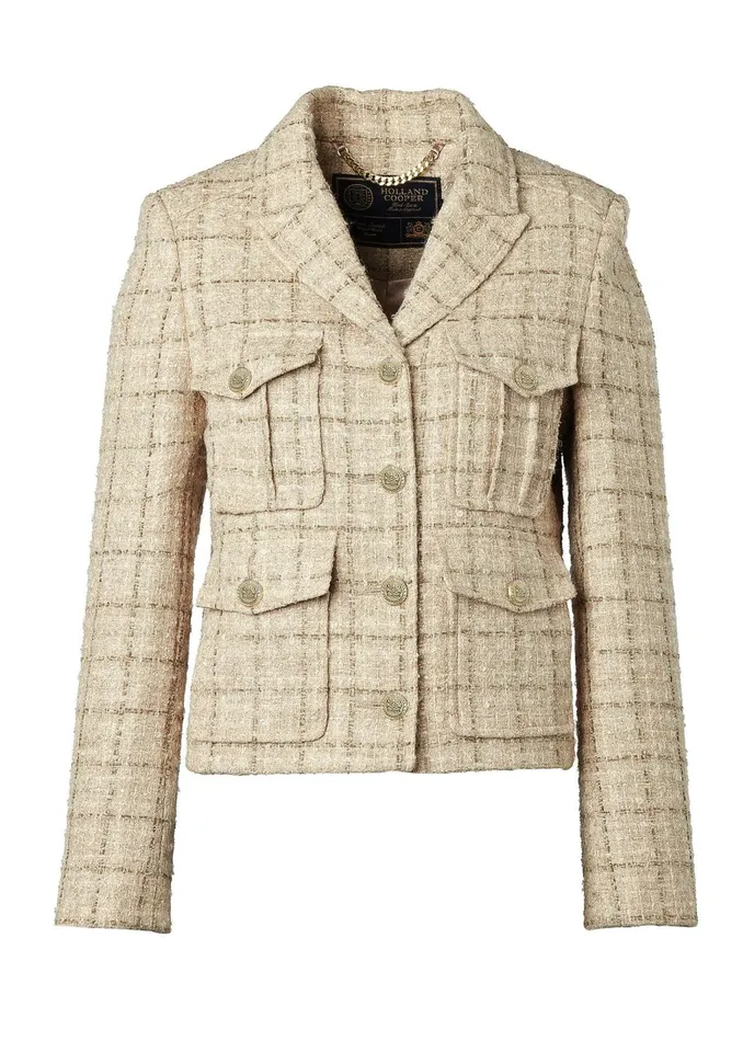 Holland Cooper Tailoring Richmond Jacket Camel Sparkle Tweed 8211 Women