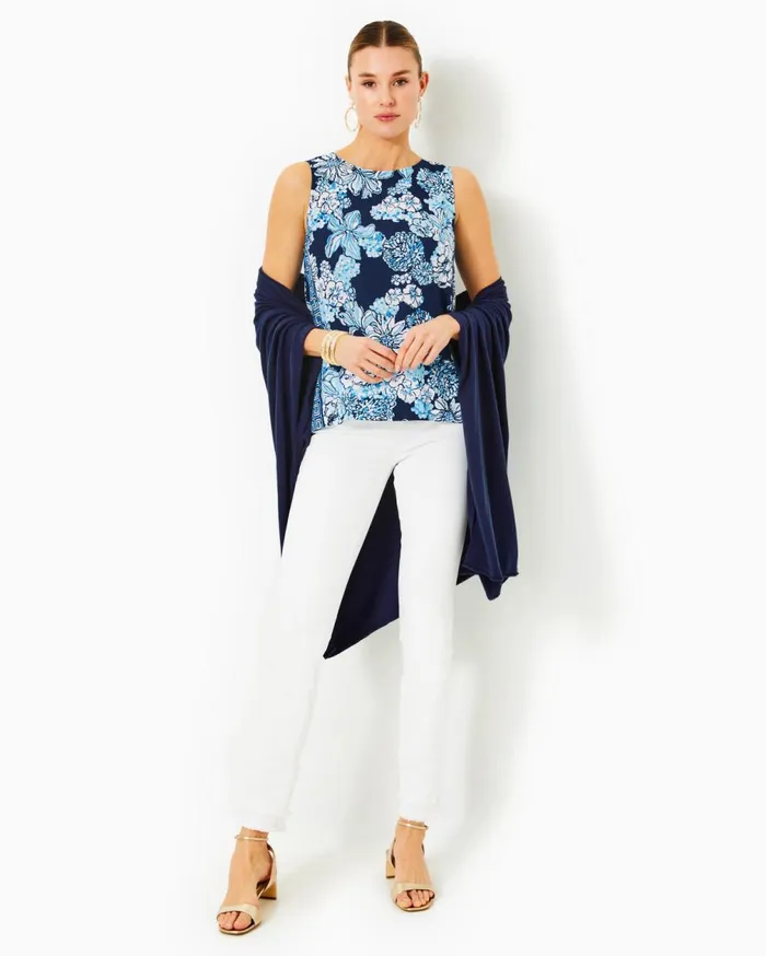Iona Sleeveless Top Low Tide Navy Bouquet All Day Engineered Woven Top Women Lilly Pulitzer Tops Iona Sleeveless Top Low Tide Navy Bouquet All Day Engineered Woven Top Women Lilly Pulitzer Tops