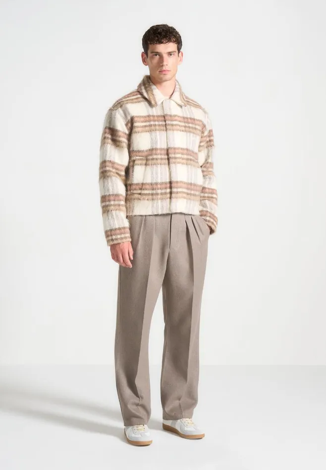 Jackets Men Manire De Voir Brushed Checked Jacket Cream