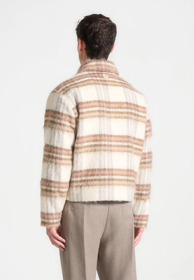 Jackets Men Manire De Voir Brushed Checked Jacket Cream