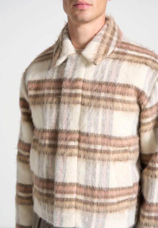Jackets Men Manire De Voir Brushed Checked Jacket Cream