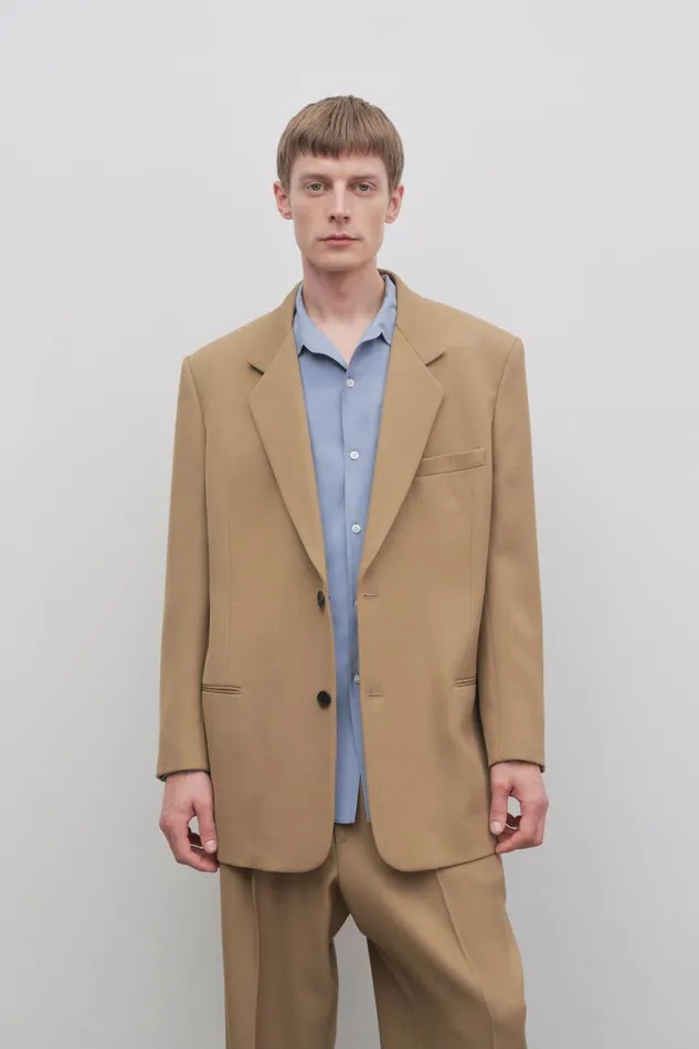 Jackets Men The Row Abram Jacket In Virgin Wool Oak Brown