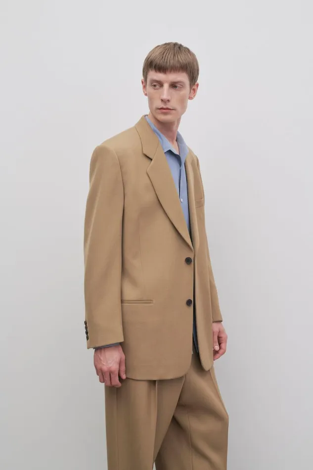 Jackets Men The Row Abram Jacket In Virgin Wool Oak Brown