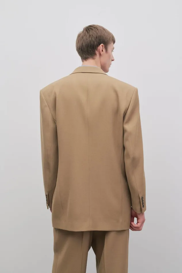 Jackets Men The Row Abram Jacket In Virgin Wool Oak Brown