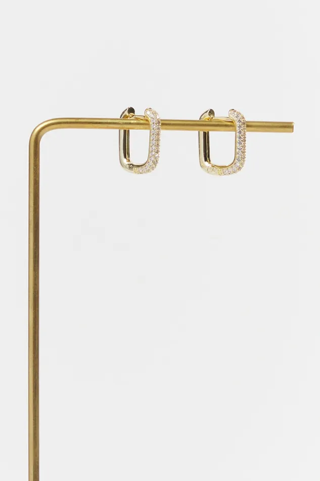 Jewelry Altar8217d State Women 14k Gold Dipped Rectangle Huggie Earrings