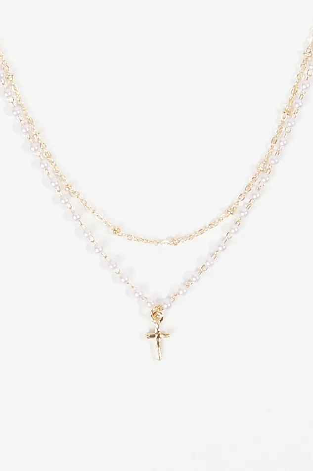 Jewelry Layered Pearl Cross Necklace 8211 Altar8217d State Women