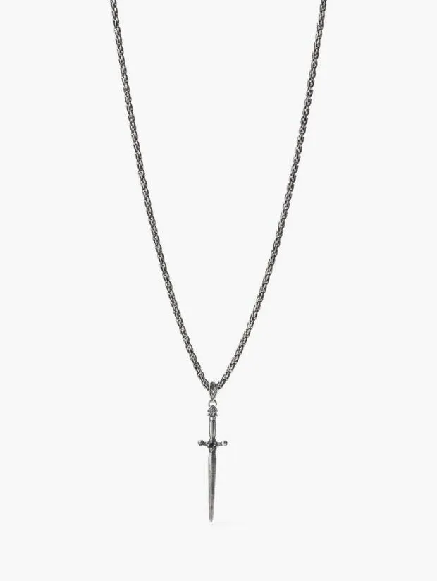 John Varvatos Jewelry Men Silver Dagger Necklace Silver