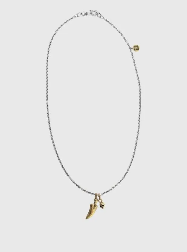 John Varvatos Jewelry Men TRex Tooth And Skull Pendant Necklace No Color John Varvatos Jewelry Men TRex Tooth And Skull Pendant Necklace No Color