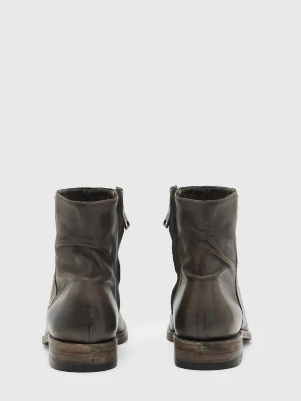 John Varvatos Leather Boots Men Morrison Sharpei Boot Carbon Grey