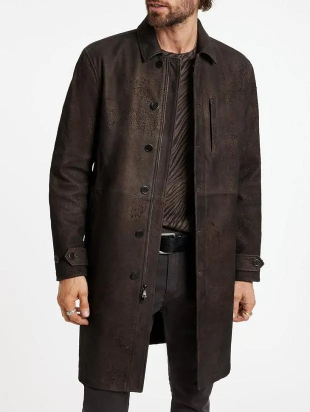 John Varvatos Leather Jackets Men Vincent Coat Chocolate