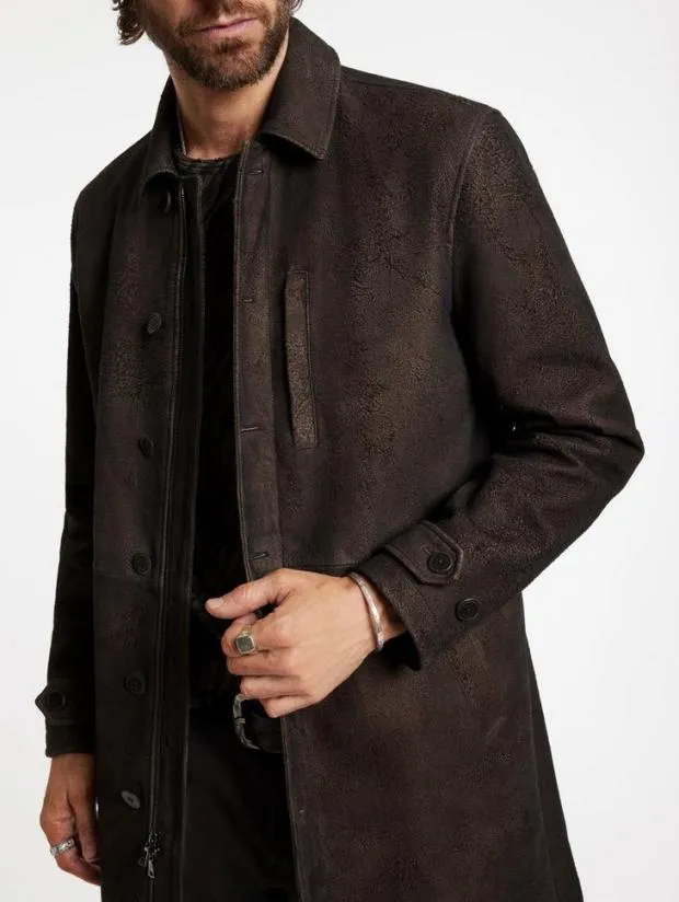 John Varvatos Leather Jackets Men Vincent Coat Chocolate