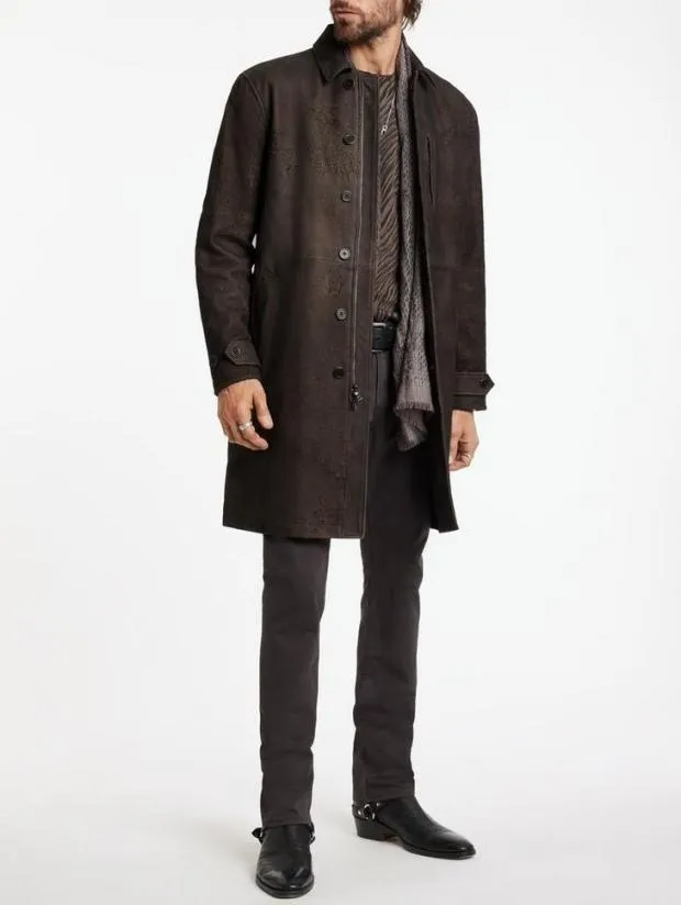 John Varvatos Leather Jackets Men Vincent Coat Chocolate