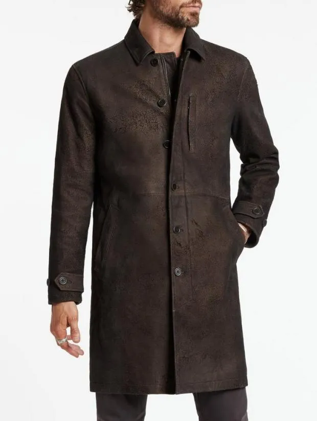 John Varvatos Leather Jackets Men Vincent Coat Chocolate