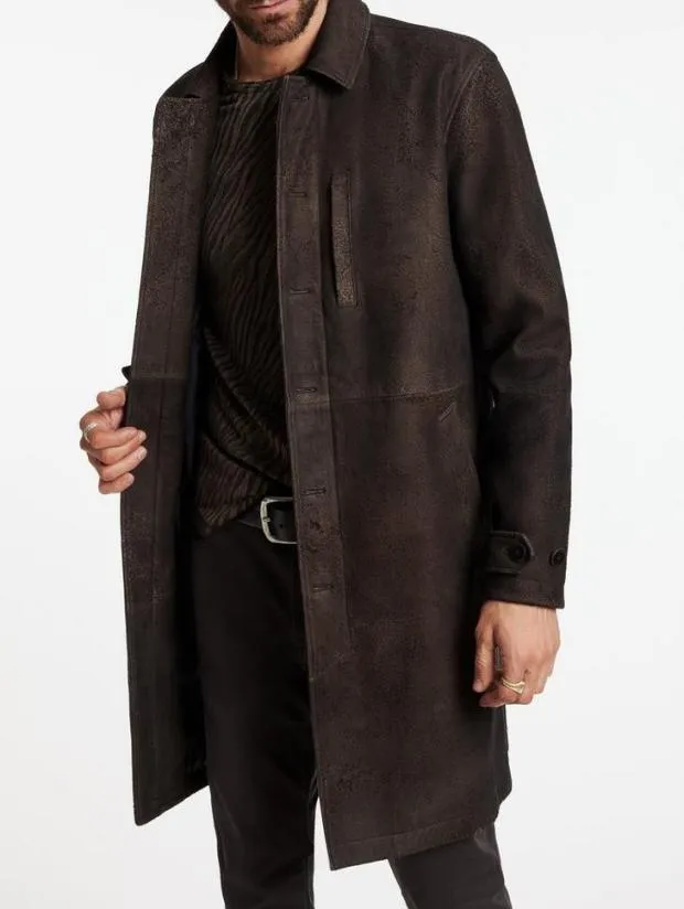John Varvatos Leather Jackets Men Vincent Coat Chocolate
