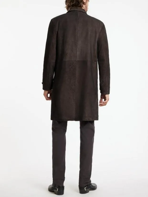 John Varvatos Leather Jackets Men Vincent Coat Chocolate