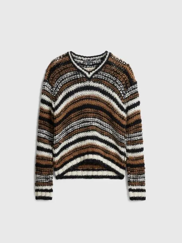 John Varvatos Sweaters Men Angicos VNeck Sweater Caramel