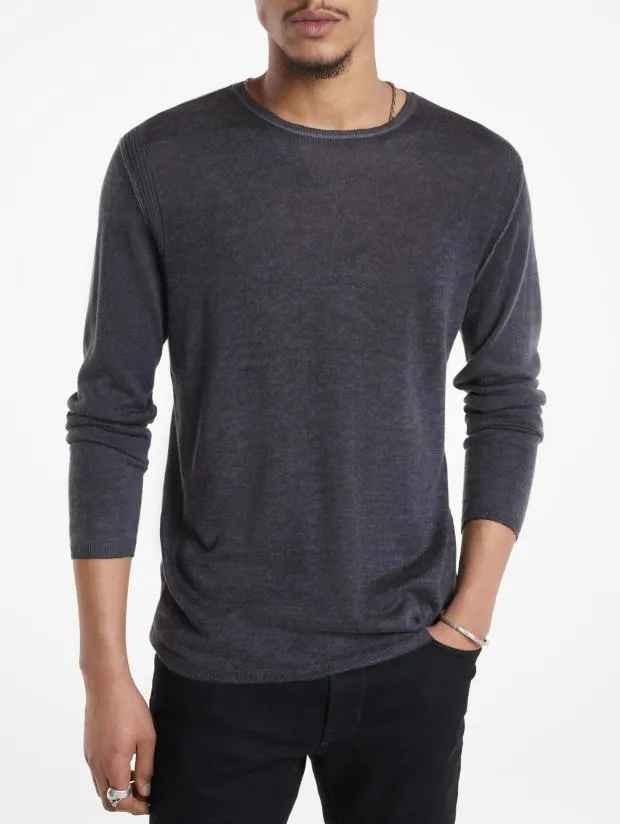 John Varvatos Sweaters Men Pete Crew Neck Sweater Med Grey