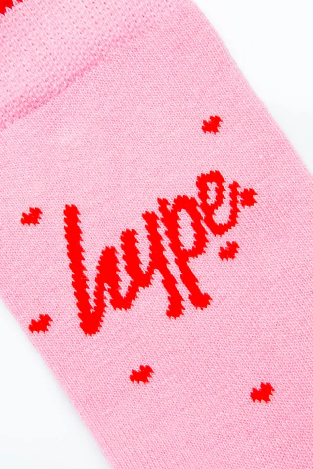 Just Hype Sets Hype 3 Pack Socks Red Spot Stripe Pink Spot