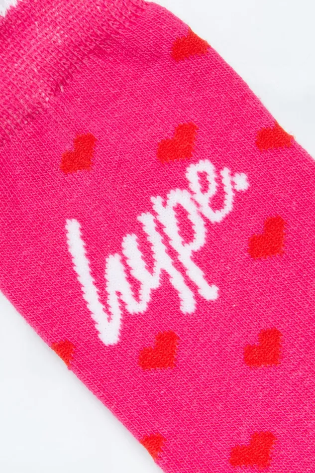 Just Hype Sets Hype 3 Pack Socks Red Spot Stripe Pink Spot