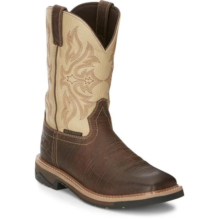 Justin Boots Flash 11034 Waterproof Work Boot Pecan brown Men Work