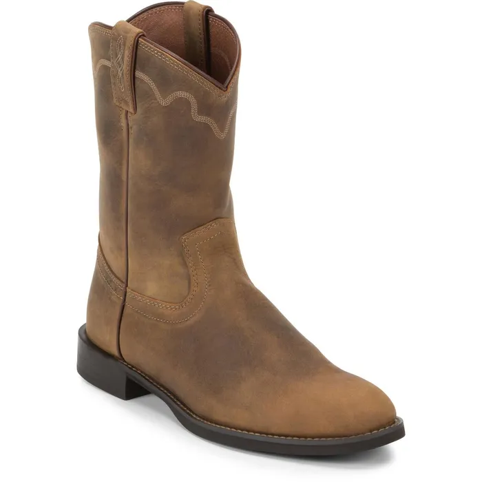 Justin Boots Jeb 10034 Roper Boot Tan Apache brown Men Western