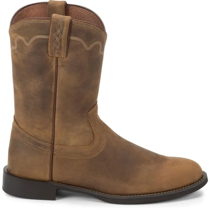 Justin Boots Jeb 10034 Roper Boot Tan Apache brown Men Western