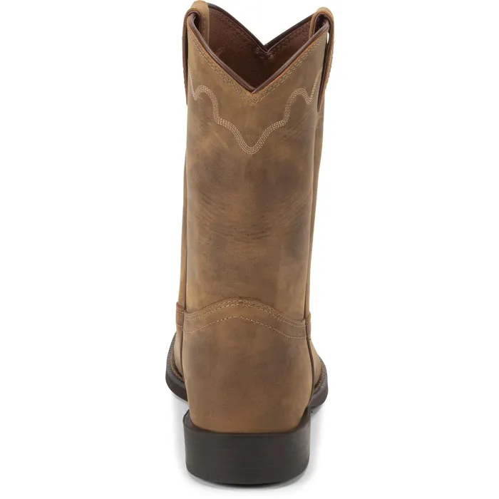 Justin Boots Jeb 10034 Roper Boot Tan Apache brown Men Western