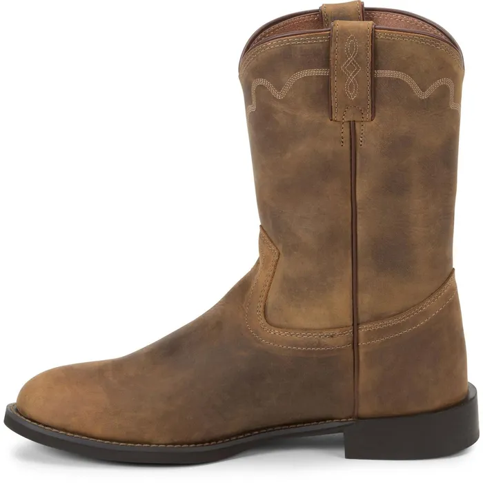 Justin Boots Jeb 10034 Roper Boot Tan Apache brown Men Western
