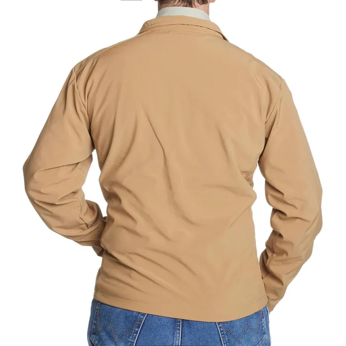 Justin Boots Laminated FullZip Jacket British Khaki tan Men Outerwear