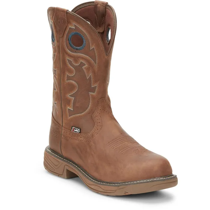 Justin Boots Rush 11034 Nano Composite Toe Waterproof Work Boot Barley Brown brown Men Work