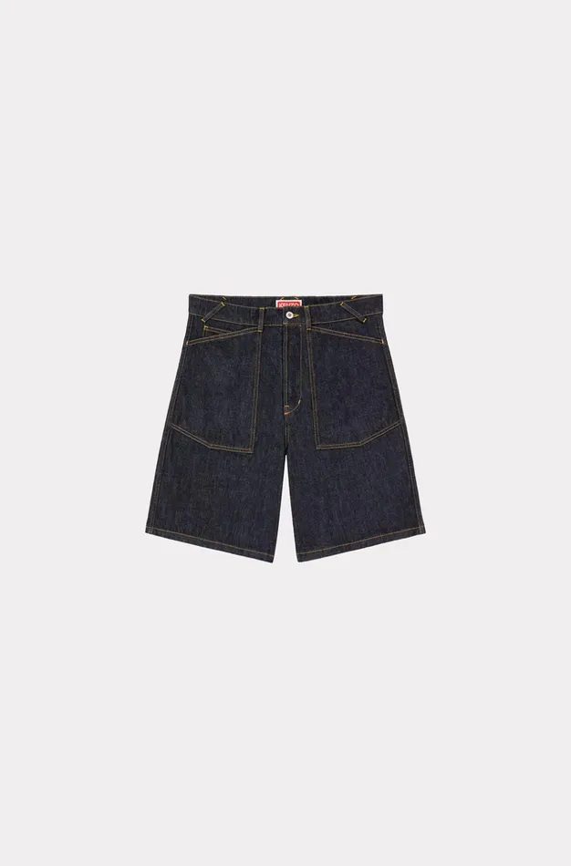 Kenzo Denim Men SAILOR Loose Denim Shorts Rinse Blue Denim
