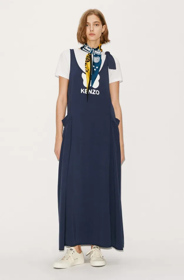 Kenzo Dresses And Skirts Women 039BOKE FLOWER 20039 Midi Dress Midnight Blue