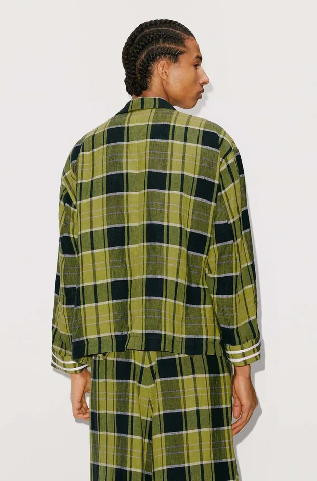 Kenzo Jackets Men 039BOKE Boy039 Check Workwear Jacket Grass Green
