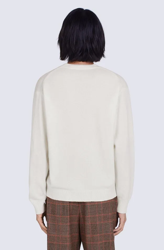 Kenzo Knitwear Men 039BOKE FLOWER039 Merino Wool Jumper Off White