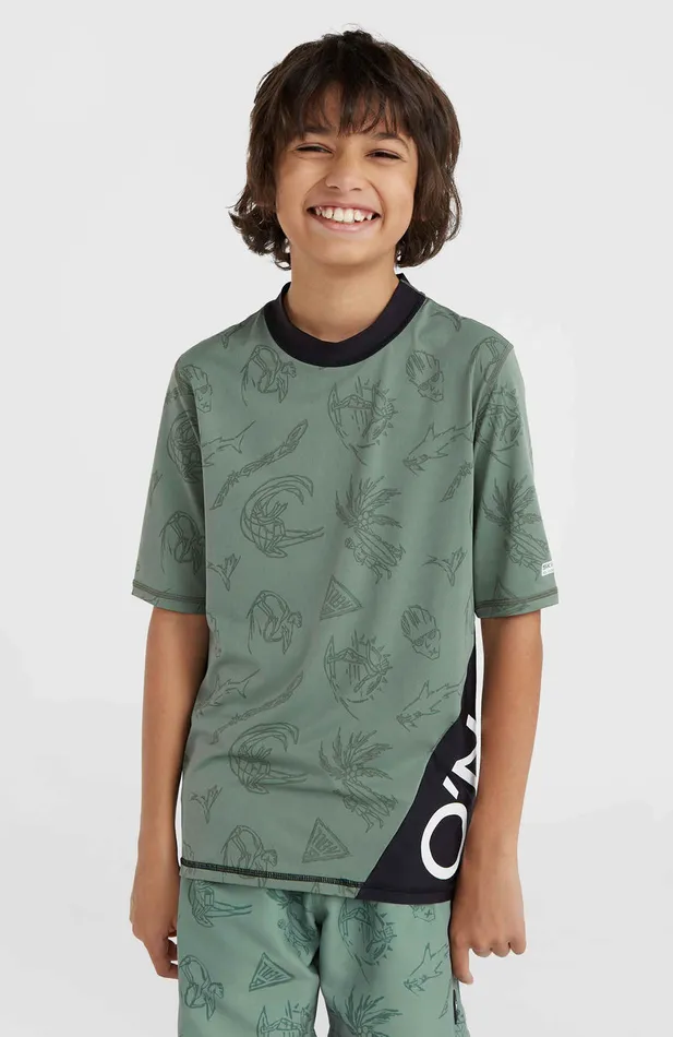 Kids Mix And Match Crazy Short Sleeve Skin Green O039Neill Swimwear