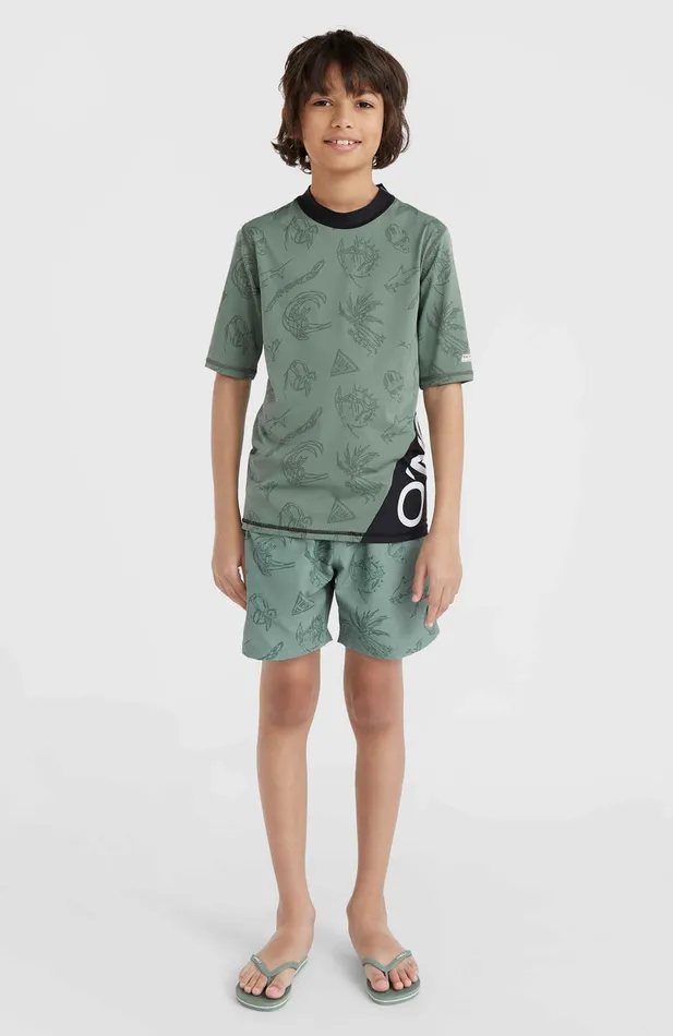 Kids Mix And Match Crazy Short Sleeve Skin Green O039Neill Swimwear Kids Mix And Match Crazy Short Sleeve Skin Green O039Neill Swimwear