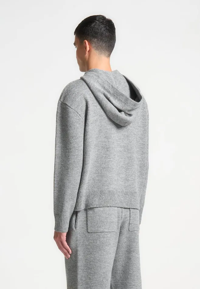 Knitwear Men Manire De Voir Signature MohairBlend Hoodie Grey