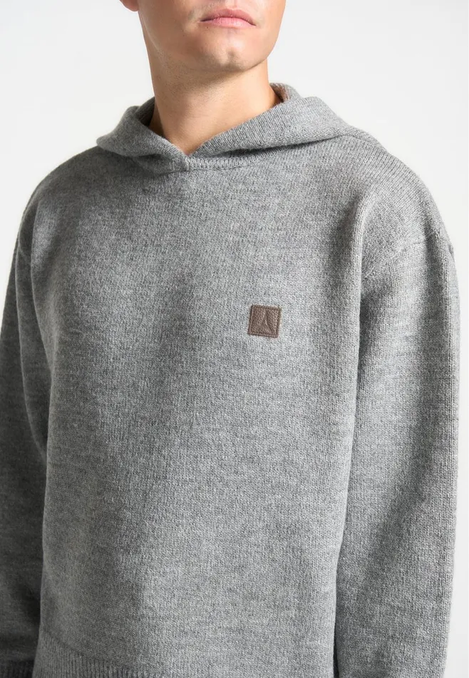 Knitwear Men Manire De Voir Signature MohairBlend Hoodie Grey