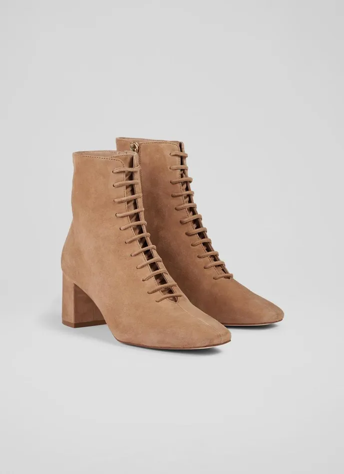 LKBennett Boots Arabella Tan Suede Lace Up Ankle Boots 8211 Women LKBennett Boots Arabella Tan Suede Lace Up Ankle Boots 8211 Women