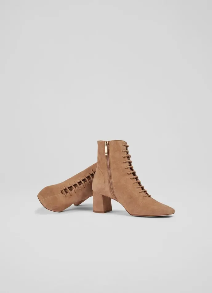 LKBennett Boots Arabella Tan Suede Lace Up Ankle Boots 8211 Women LKBennett Boots Arabella Tan Suede Lace Up Ankle Boots 8211 Women