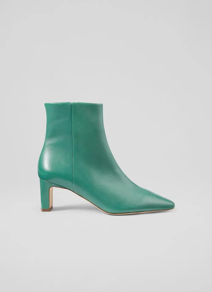 LKBennett Boots Margaux Jade Leather Blunt Toe Boots 8211 Women
