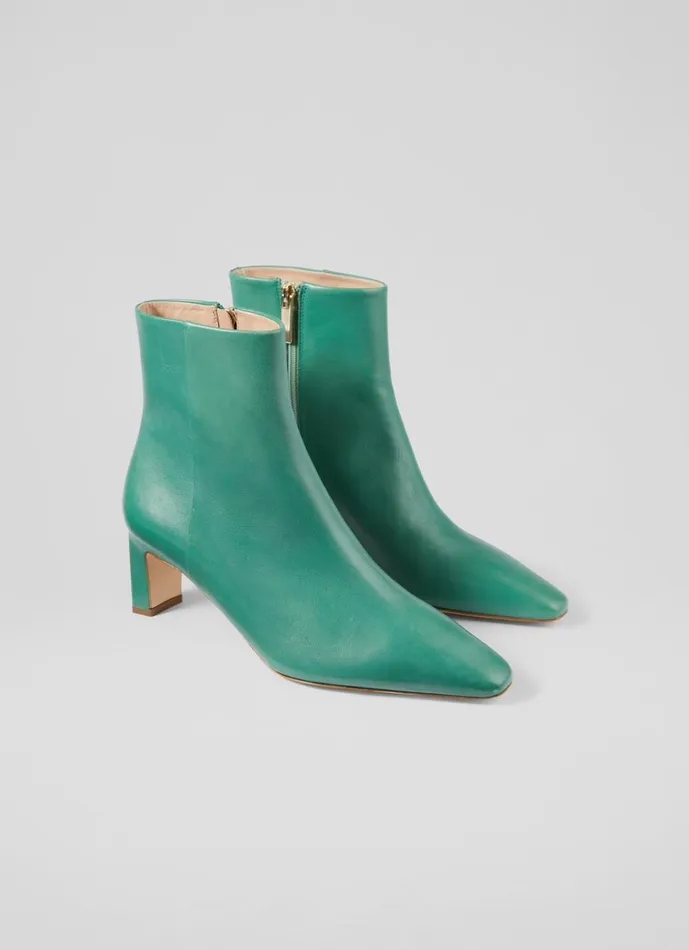LKBennett Boots Margaux Jade Leather Blunt Toe Boots 8211 Women LKBennett Boots Margaux Jade Leather Blunt Toe Boots 8211 Women