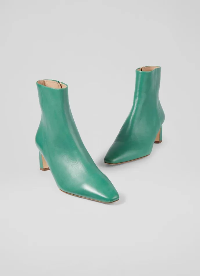 LKBennett Boots Margaux Jade Leather Blunt Toe Boots 8211 Women LKBennett Boots Margaux Jade Leather Blunt Toe Boots 8211 Women