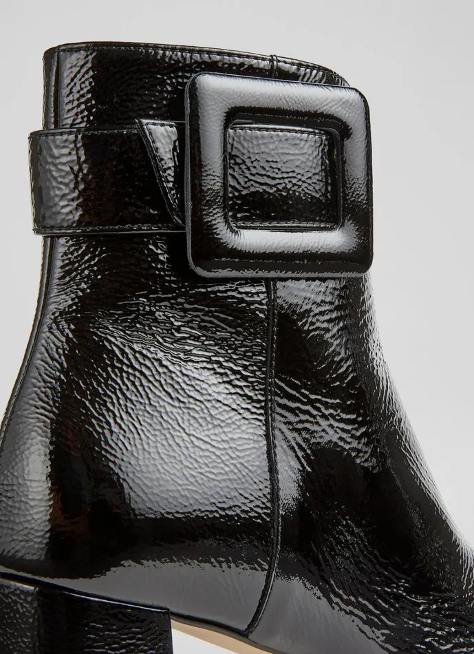 LKBennett Boots Wilde Black Covered Buckle Ankle Boot 8211 Women LKBennett Boots Wilde Black Covered Buckle Ankle Boot 8211 Women
