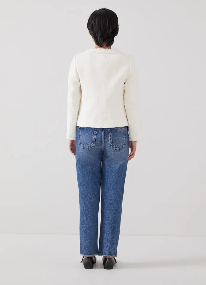 LKBennett Coats and Jackets Charlie Petite Ivory Recycled Cotton Tweed Jacket 8211 Women LKBennett Coats and Jackets Charlie Petite Ivory Recycled Cotton Tweed Jacket 8211 Women