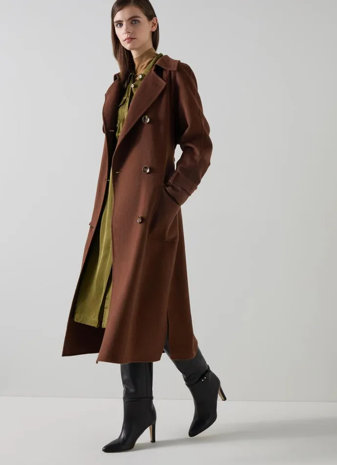 LKBennett Coats and Jackets Lawrence Chocolate Wool Trench 8211 Women LKBennett Coats and Jackets Lawrence Chocolate Wool Trench 8211 Women