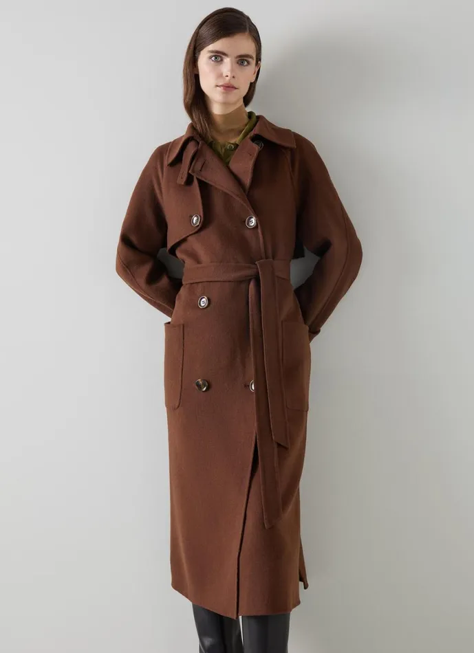 LKBennett Coats and Jackets Lawrence Chocolate Wool Trench 8211 Women LKBennett Coats and Jackets Lawrence Chocolate Wool Trench 8211 Women