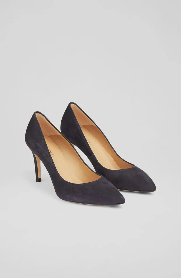 LKBennett Court Shoes Floret Navy Suede Pointed Toe Courts 8211 Women LKBennett Court Shoes Floret Navy Suede Pointed Toe Courts 8211 Women