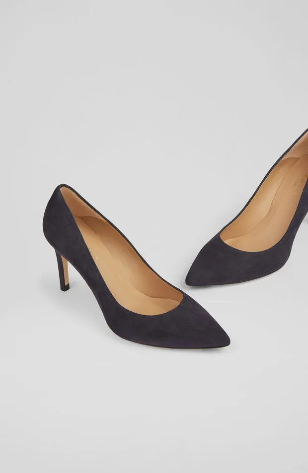 LKBennett Court Shoes Floret Navy Suede Pointed Toe Courts 8211 Women LKBennett Court Shoes Floret Navy Suede Pointed Toe Courts 8211 Women